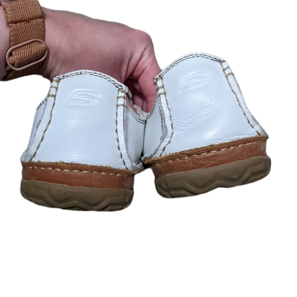 White Leather Driving Loafers - Picture 2 of 5